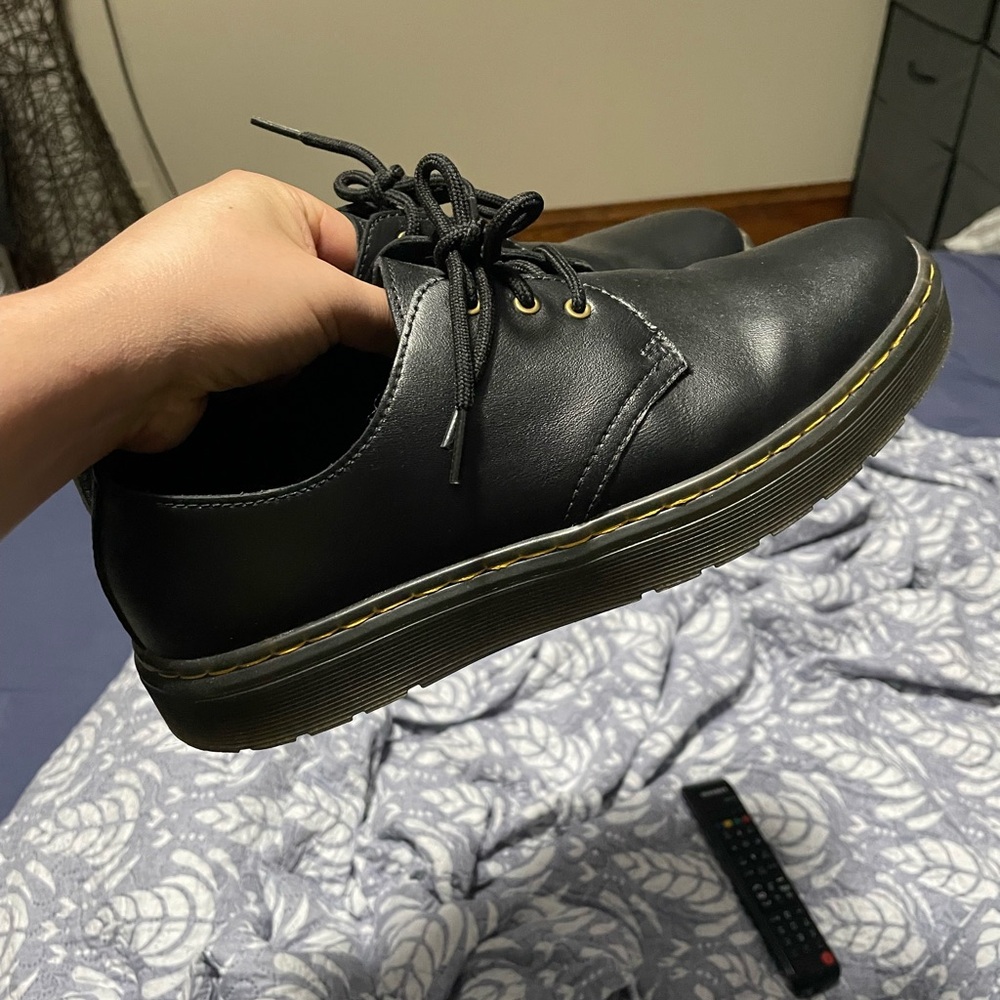 Dr. Martens Black Oxford Shoes with Polished Finish